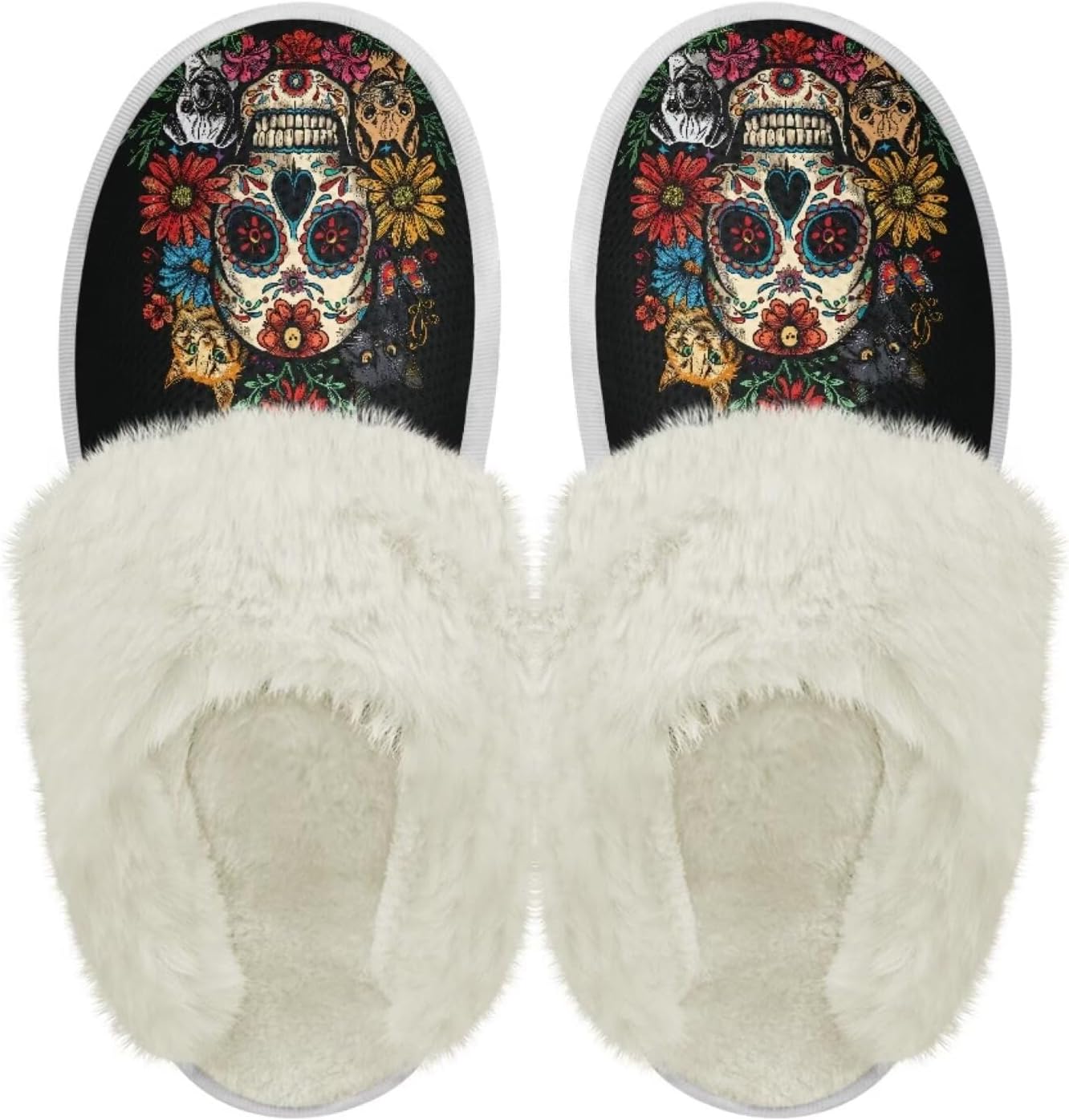 Тапочки chaqlin Fuzzy из плюша для женщин и мужчин, мягкие, комфортные, легкие, из фланели с меховой отделкой, с нескользящей водонепроницаемой подошвой для дома и улицы, Boho Flower Skull Cat Dog
Тапочки chaqlin Fuzzy из плюша для женщин и мужчин, мягкие, комфортные, легкие, из фланели с меховой отделкой, с нескользящей водонепроницаемой подошвой для дома и улицы, Boho Flower Skull Cat Dog