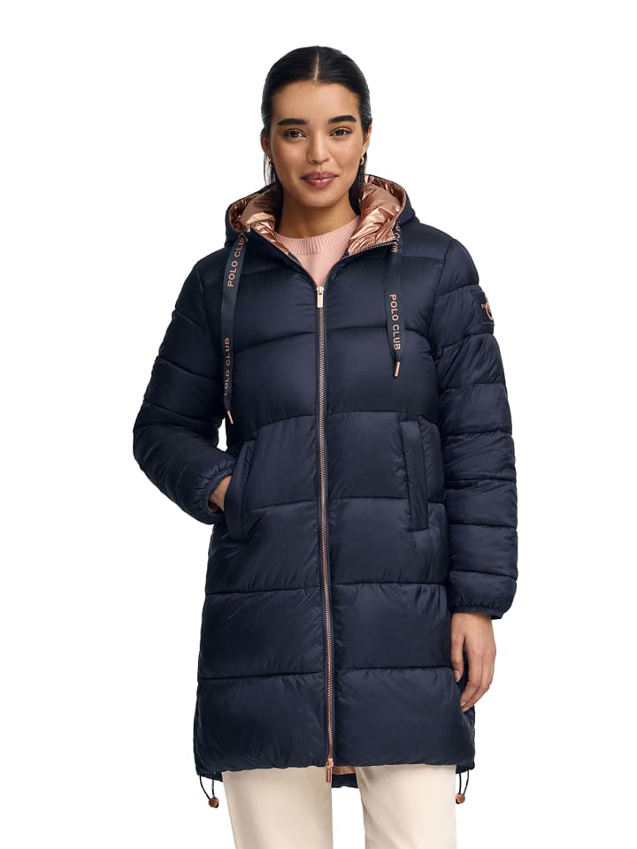Стеганое пальто темно-синего цвета Polo Club
Стеганое пальто темно-синего цвета Polo Club