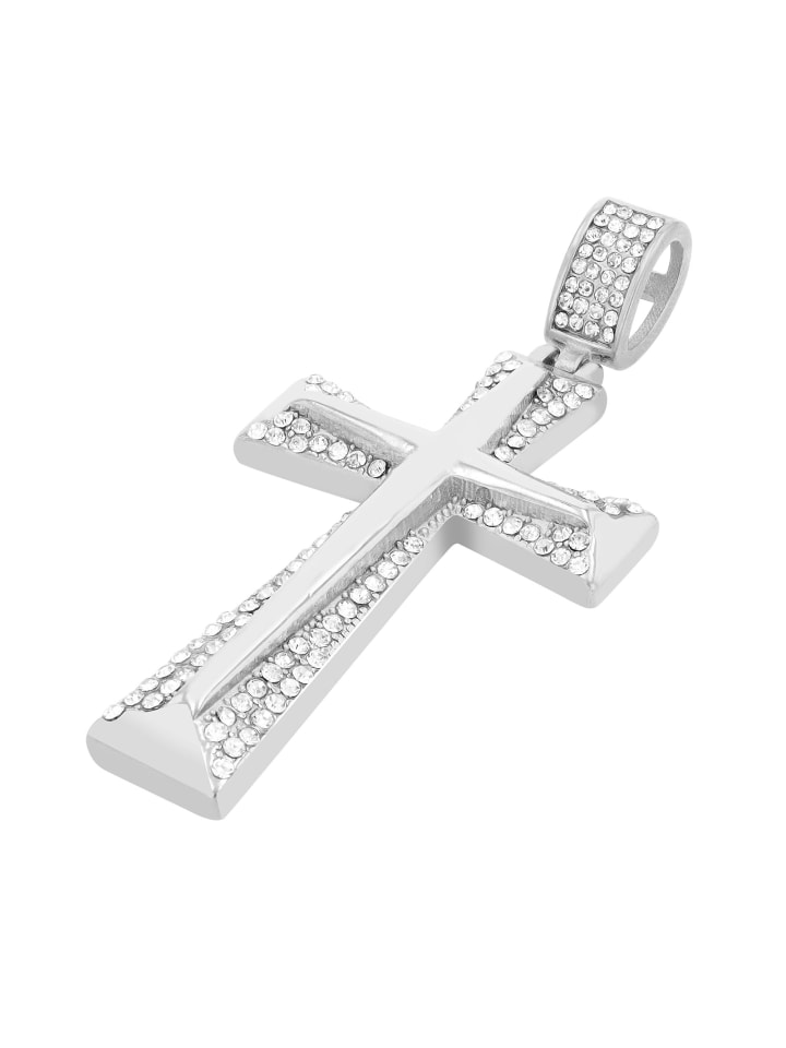 Adeliás Универсальный кулон - крест из нержавеющей стали с серебристыми стразами
Adeliás Универсальный кулон - крест из нержавеющей стали с серебристыми стразами