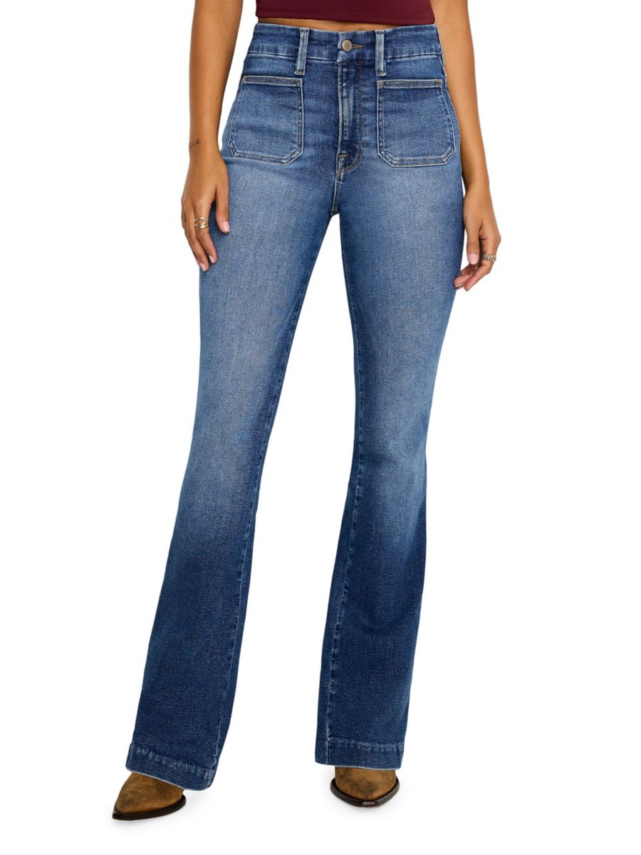 Джинсы Good Curve Bootcut Good American, индиго 
Джинсы Good Curve Bootcut Good American, индиго