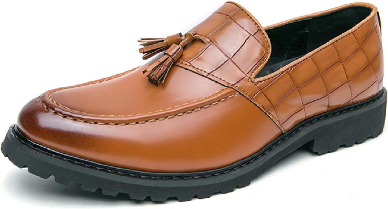 Мужские кожаные лоферы с кисточками и принтом, модные деловые туфли с противоскользящей подошвой, удобным массивным каблуком, без шнурков, для вечеринок, свадеб, офиса, пенни-лоферы Loveheynew, коричневый
Мужские кожаные лоферы с кисточками и принтом, модные деловые туфли с противоскользящей подошвой, удобным массивным каблуком, без шнурков, для вечеринок, свадеб, офиса, пенни-лоферы Loveheynew, коричневый