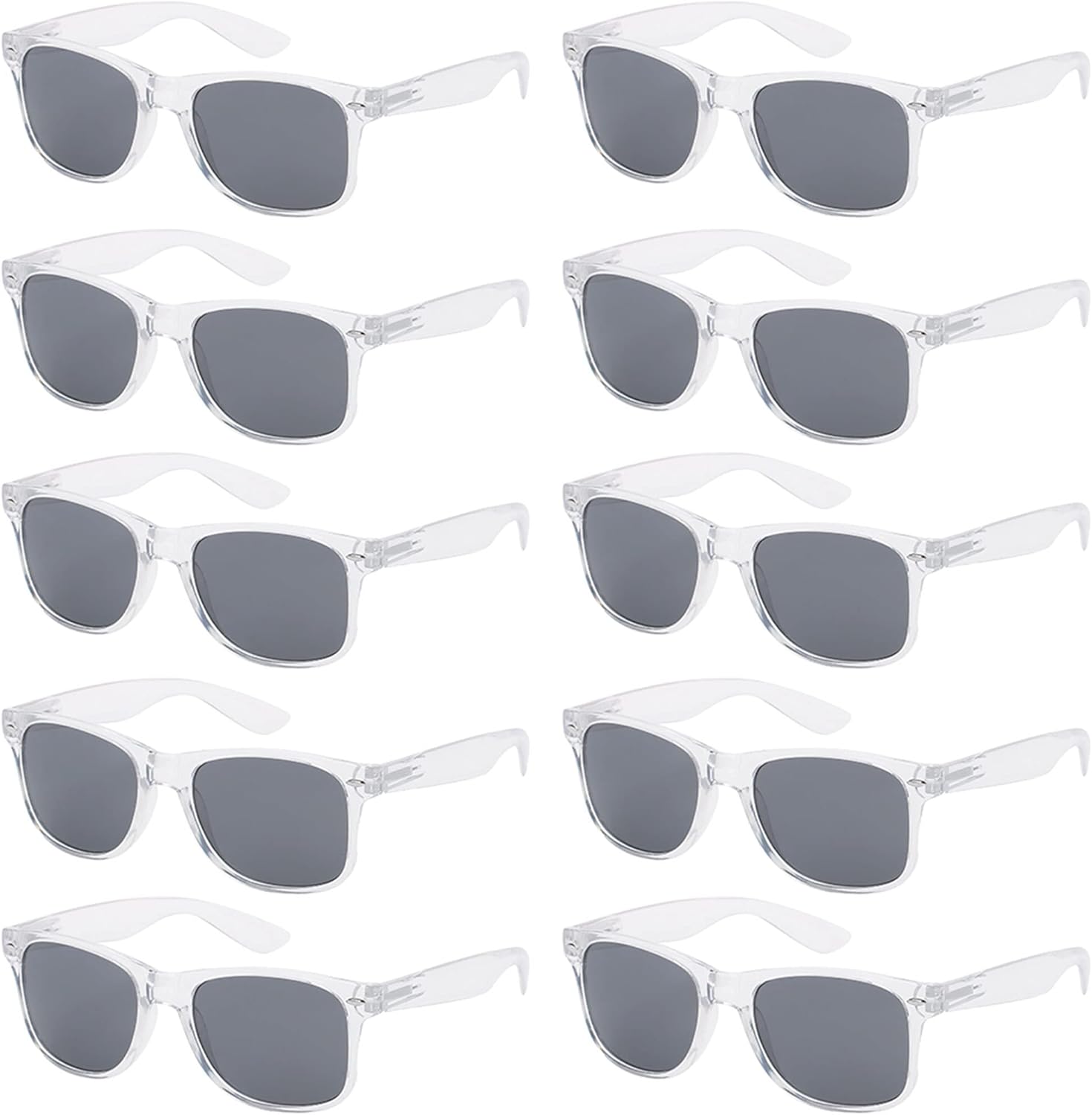 Солнцезащитные очки с защитой от УФ-излучения для мужчин и женщин – легкие и прочные, унисекс, в стиле ретро 80-х, с гибкими шарнирами, упаковка из 10 штук Got Shades, Crystal Clear | Smoke
Солнцезащитные очки с защитой от УФ-излучения для мужчин и женщин – легкие и прочные, унисекс, в стиле ретро 80-х, с гибкими шарнирами, упаковка из 10 штук Got Shades, Crystal Clear | Smoke