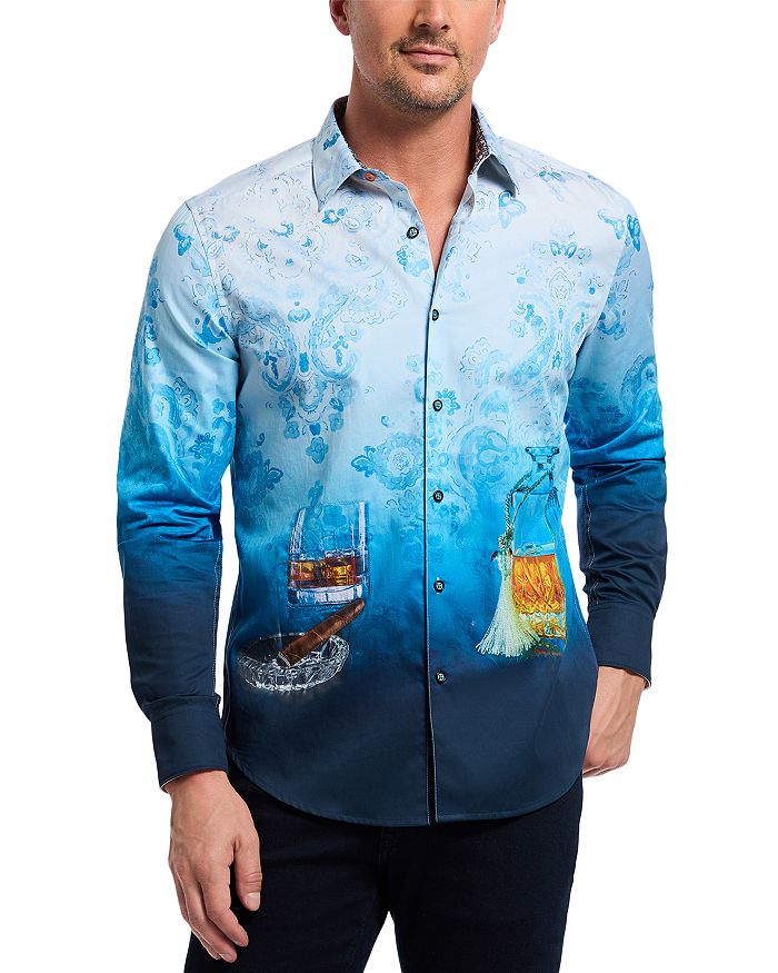 Гаррик Клаб Рубашка Длинный Рукав Тканая Robert Graham, синий 
Гаррик Клаб Рубашка Длинный Рукав Тканая Robert Graham, синий