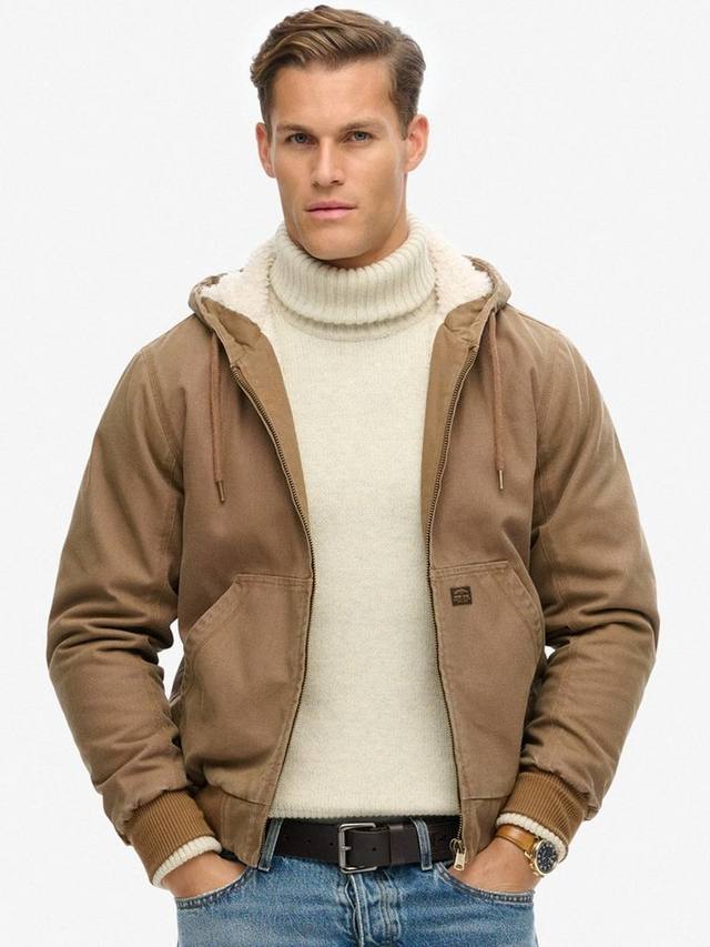 Винтажная рабочая куртка-бомбер с капюшоном Superdry
Винтажная рабочая куртка-бомбер с капюшоном Superdry