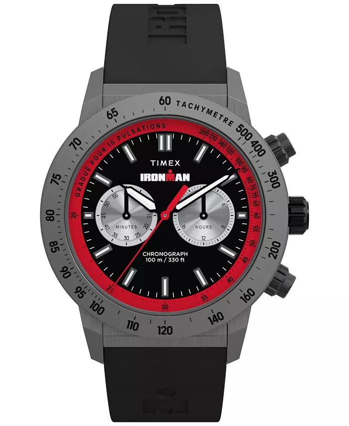 Мужские хронографические часы с черным силиконовым ремешком, 44 мм Timex
Мужские хронографические часы с черным силиконовым ремешком, 44 мм Timex