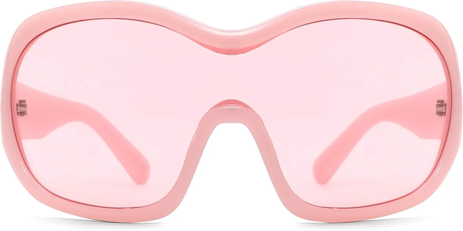 Большие модные солнцезащитные очки-обтекатели для женщин и мужчин - стильные очки для концертов в стиле 2000-х, ретро, круглые, большие, в форме щита TYA, Pink
Большие модные солнцезащитные очки-обтекатели для женщин и мужчин - стильные очки для концертов в стиле 2000-х, ретро, круглые, большие, в форме щита TYA, Pink