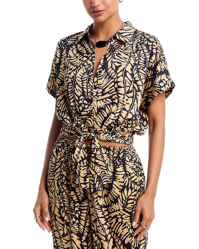 Рубашка из сатина с завязками спереди AQUA, мультиколор
Рубашка из сатина с завязками спереди AQUA, мультиколор