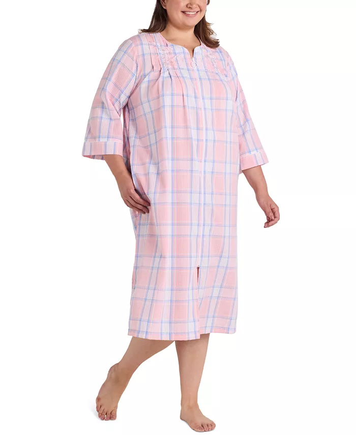 Халат из сирсакера с вышивкой больших размеров Miss Elaine, оранжевый
Халат из сирсакера с вышивкой больших размеров Miss Elaine, оранжевый