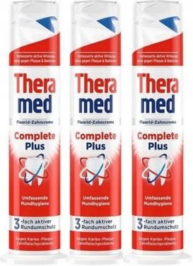 3x Зубная паста с фтором THERAMED Complete Plus Тюбик 100 мл Hauspik
3x Зубная паста с фтором THERAMED Complete Plus Тюбик 100 мл Hauspik