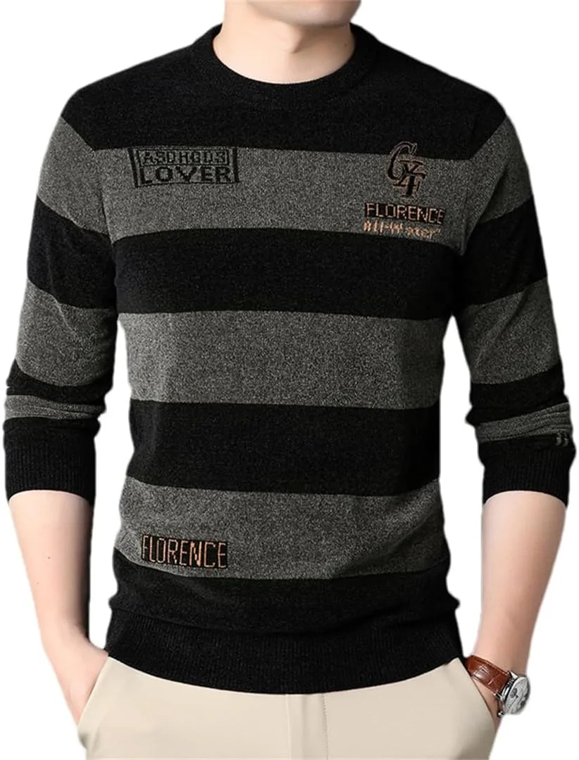 Толстый теплый свитер Alloaone с полосками для мужчин
Толстый теплый свитер Alloaone с полосками для мужчин