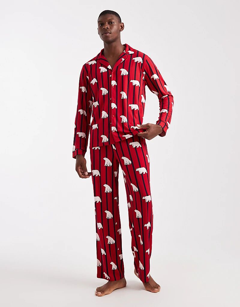 Рождественская кофта с длинными рукавами и брюки Urban Threads с принтом в виде полос белого медведя
Рождественская кофта с длинными рукавами и брюки Urban Threads с принтом в виде полос белого медведя