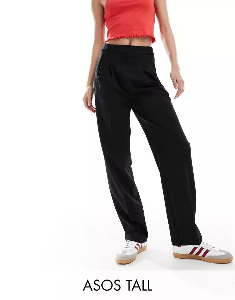 Черные строгие брюки с изогнутыми брючинами ASOS Tall
Черные строгие брюки с изогнутыми брючинами ASOS Tall