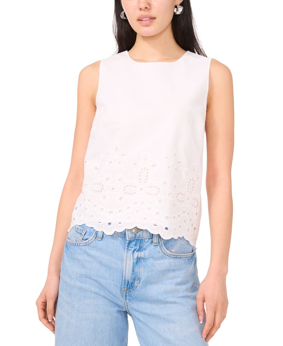 Женская блузка без рукавов с вышитым подолом 1STATE, Ultra White
Женская блузка без рукавов с вышитым подолом 1STATE, Ultra White