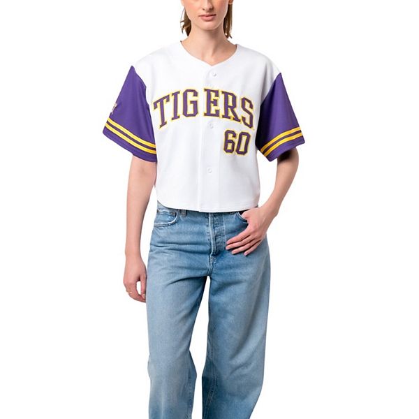Женская белая бейсбольная майка lsu tigers кроп Established & Co
Женская белая бейсбольная майка lsu tigers кроп Established & Co