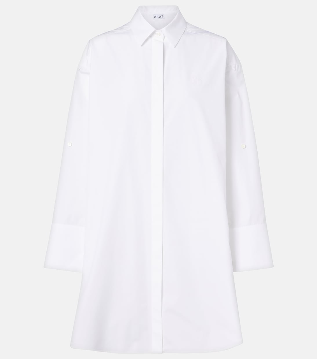Хлопковое платье-рубашка Loewe, белый
Хлопковое платье-рубашка Loewe, белый