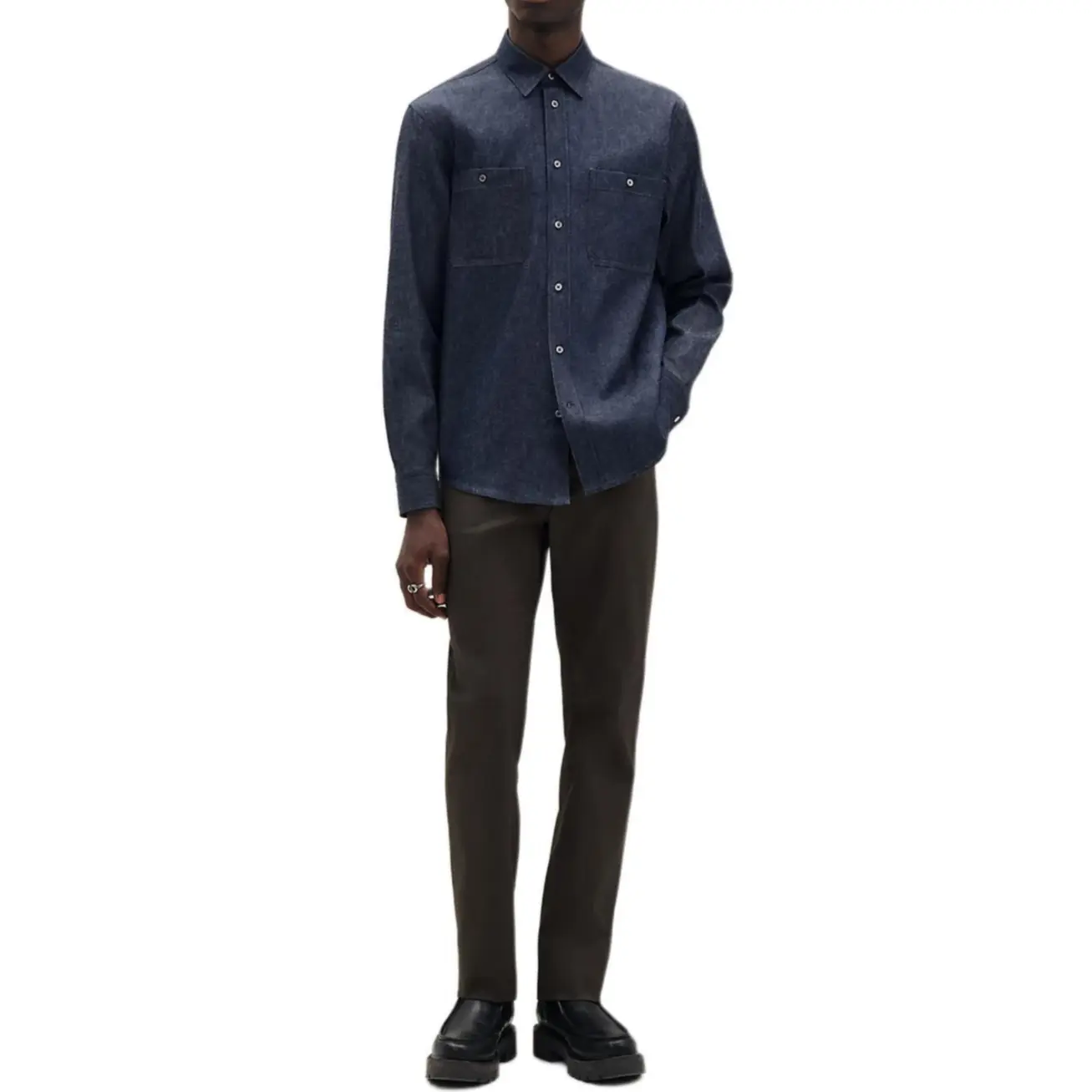 HERMES Мужская рубашка индиго
HERMES Мужская рубашка индиго