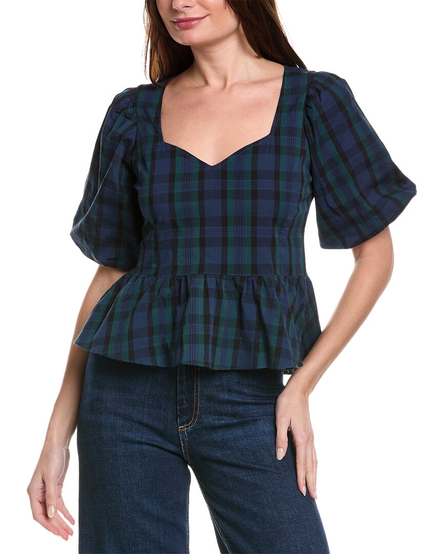 Топ с баской и рукавами-фонариками от Sail to Sable, зеленый
Топ с баской и рукавами-фонариками от Sail to Sable, зеленый