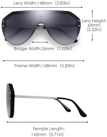 Солнцезащитные очки-щитки для женщин и мужчин, большие зеркальные солнцезащитные очки для женщин и мужчин, защита от ультрафиолета UV400 MTZJH, Black White
Солнцезащитные очки-щитки для женщин и мужчин, большие зеркальные солнцезащитные очки для женщин и мужчин, защита от ультрафиолета UV400 MTZJH, Black White