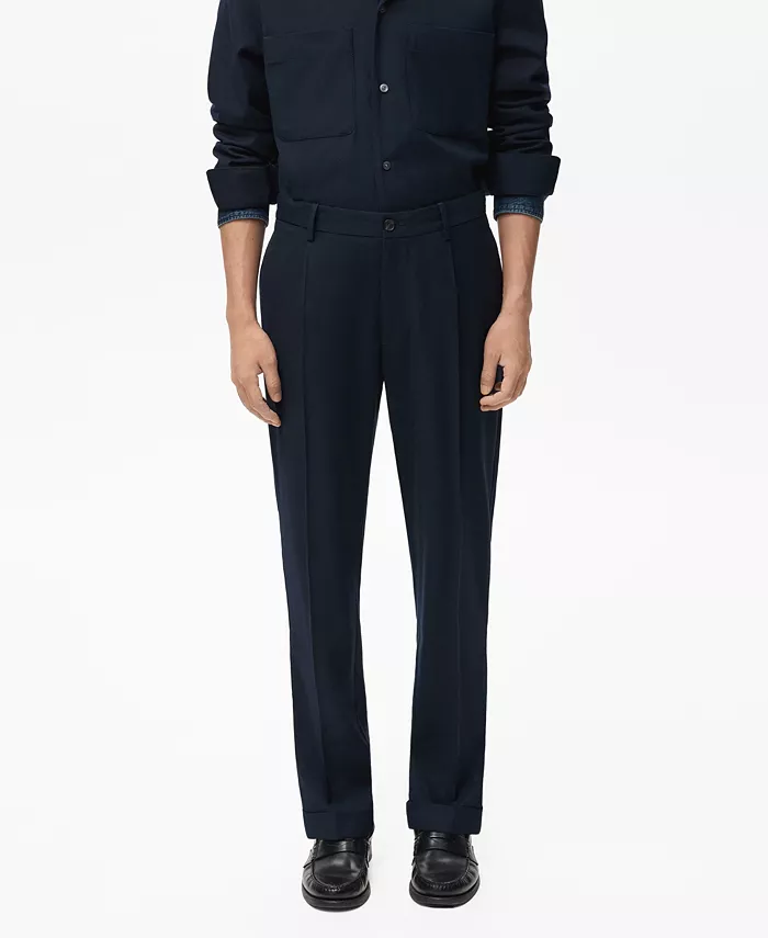 Мужские классические брюки со складками Mango, синий
Мужские классические брюки со складками Mango, синий