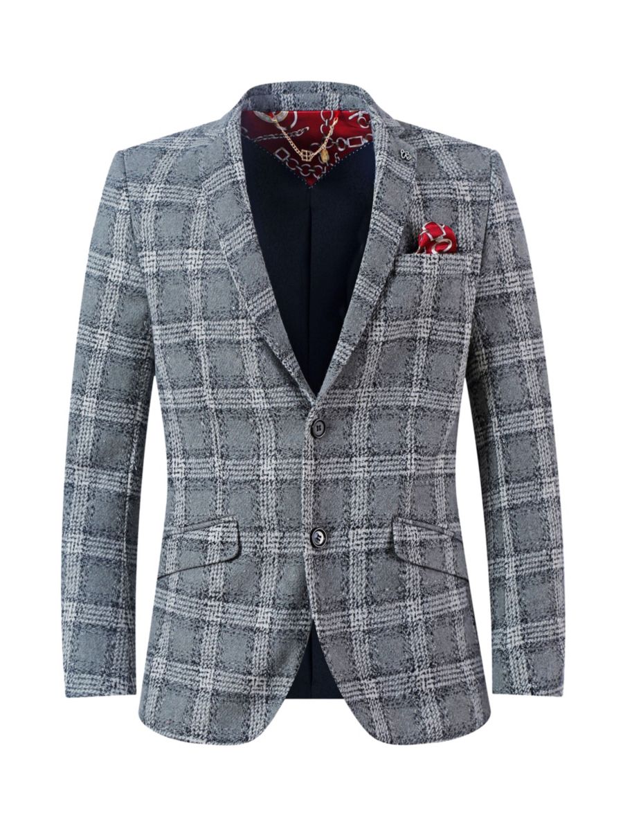 Спортивное приталенное пальто в клетку Elie Balleh, серый 
Спортивное приталенное пальто в клетку Elie Balleh, серый