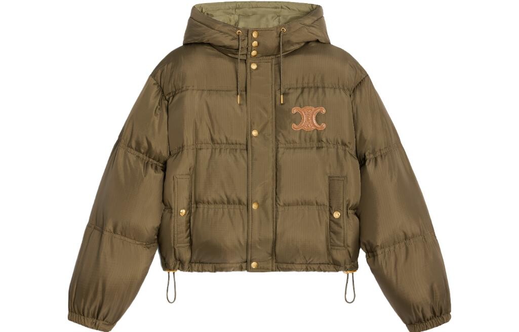 Пуховик женский Celine, хаки 
Пуховик женский Celine, хаки