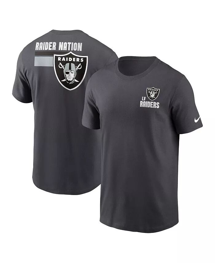 Мужская футболка Las Vegas Raiders Blitz Essential цвета антрацит Nike
Мужская футболка Las Vegas Raiders Blitz Essential цвета антрацит Nike