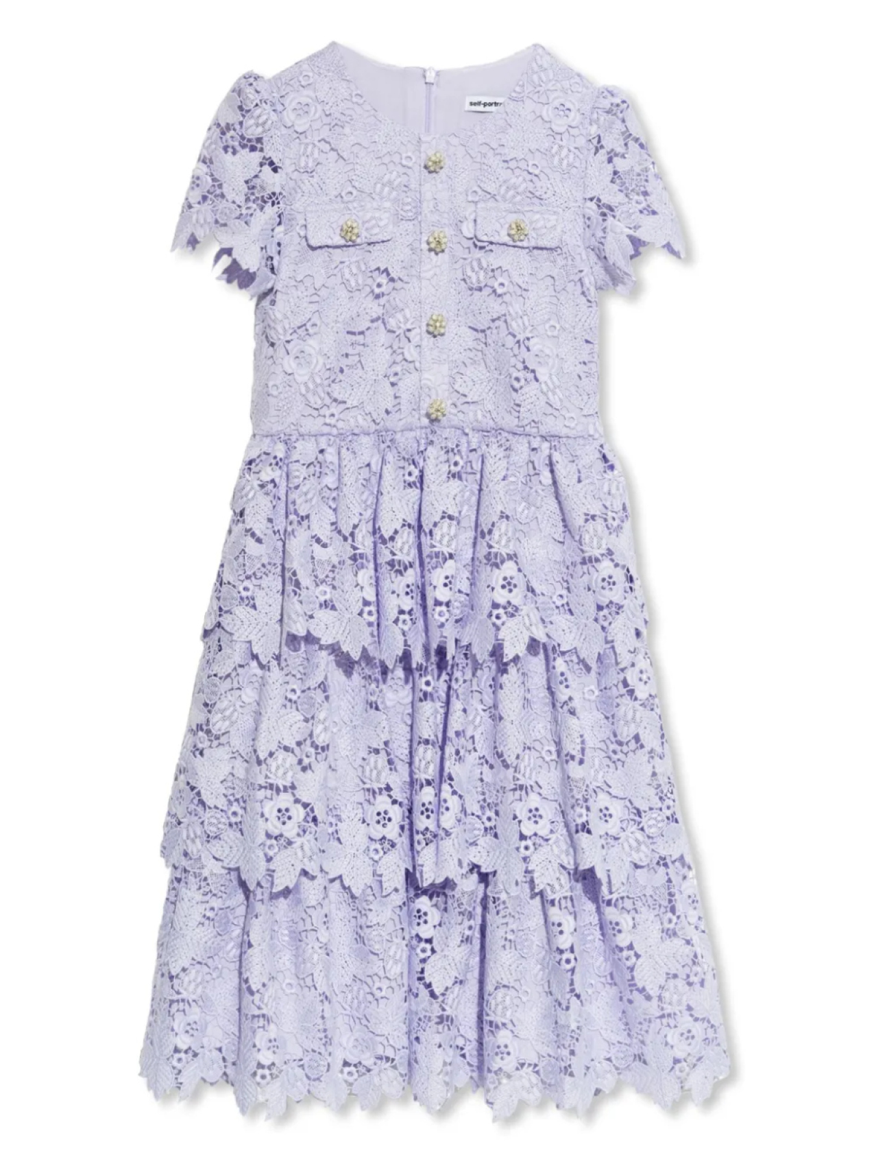 Платье с вышивкой и оборками Self-Portrait Kids, фиолетовый
Платье с вышивкой и оборками Self-Portrait Kids, фиолетовый