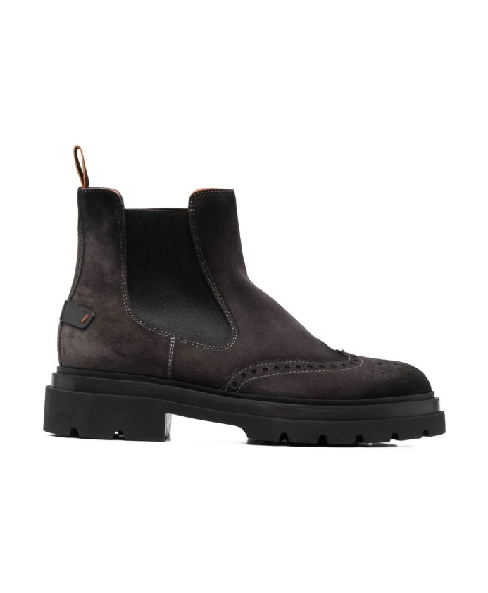 Блочные ботинки Santoni, серый 
Блочные ботинки Santoni, серый