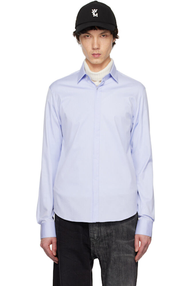 Синяя рубашка со скрытыми пуговицами WOOYOUNGMI
Синяя рубашка со скрытыми пуговицами WOOYOUNGMI