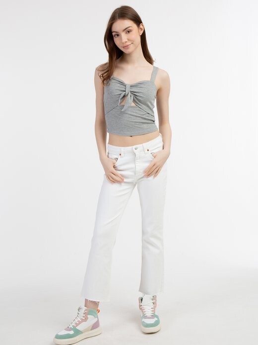 Топ с ремешками в рубчик Mymo, серый
Топ с ремешками в рубчик Mymo, серый