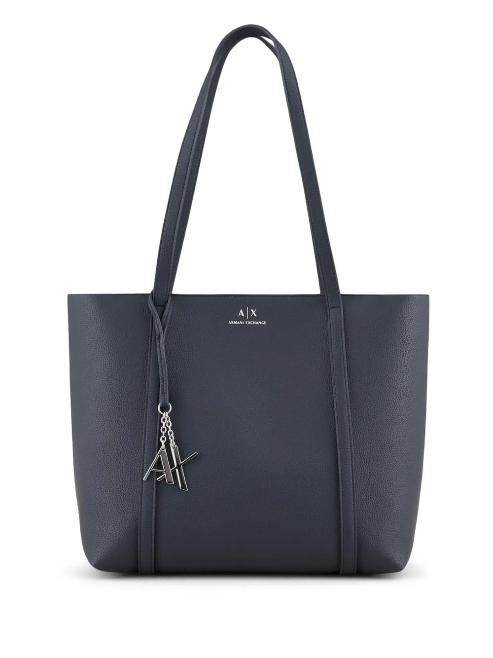 Сумка-тоут с подвеской-логотипом Armani Exchange, черный 
Сумка-тоут с подвеской-логотипом Armani Exchange, черный