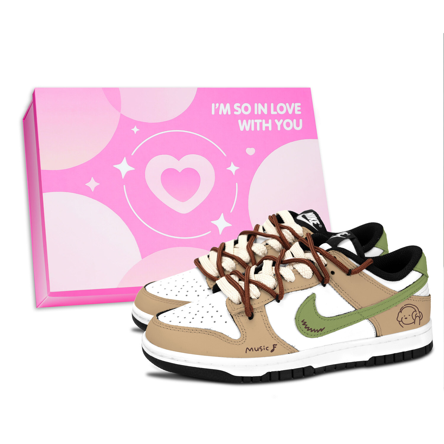 Nike Данки черно-белые, коричнево-зеленые веселые милые устойчивые к истиранию противоскользящие низкие скейтбордские кроссовки унисекс цвета хаки, цвет Khaki
Nike Данки черно-белые, коричнево-зеленые веселые милые устойчивые к истиранию противоскользящие низкие скейтбордские кроссовки унисекс цвета хаки, цвет Khaki