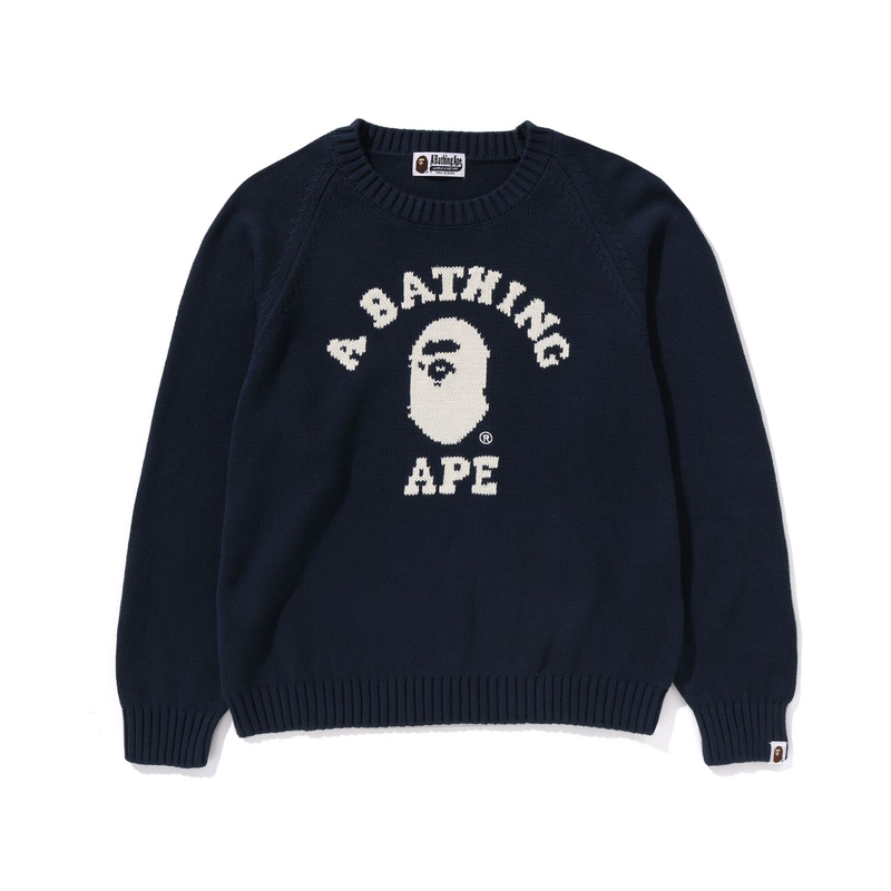 A BATHING APE Bape College вязаный свитер navy
A BATHING APE Bape College вязаный свитер navy