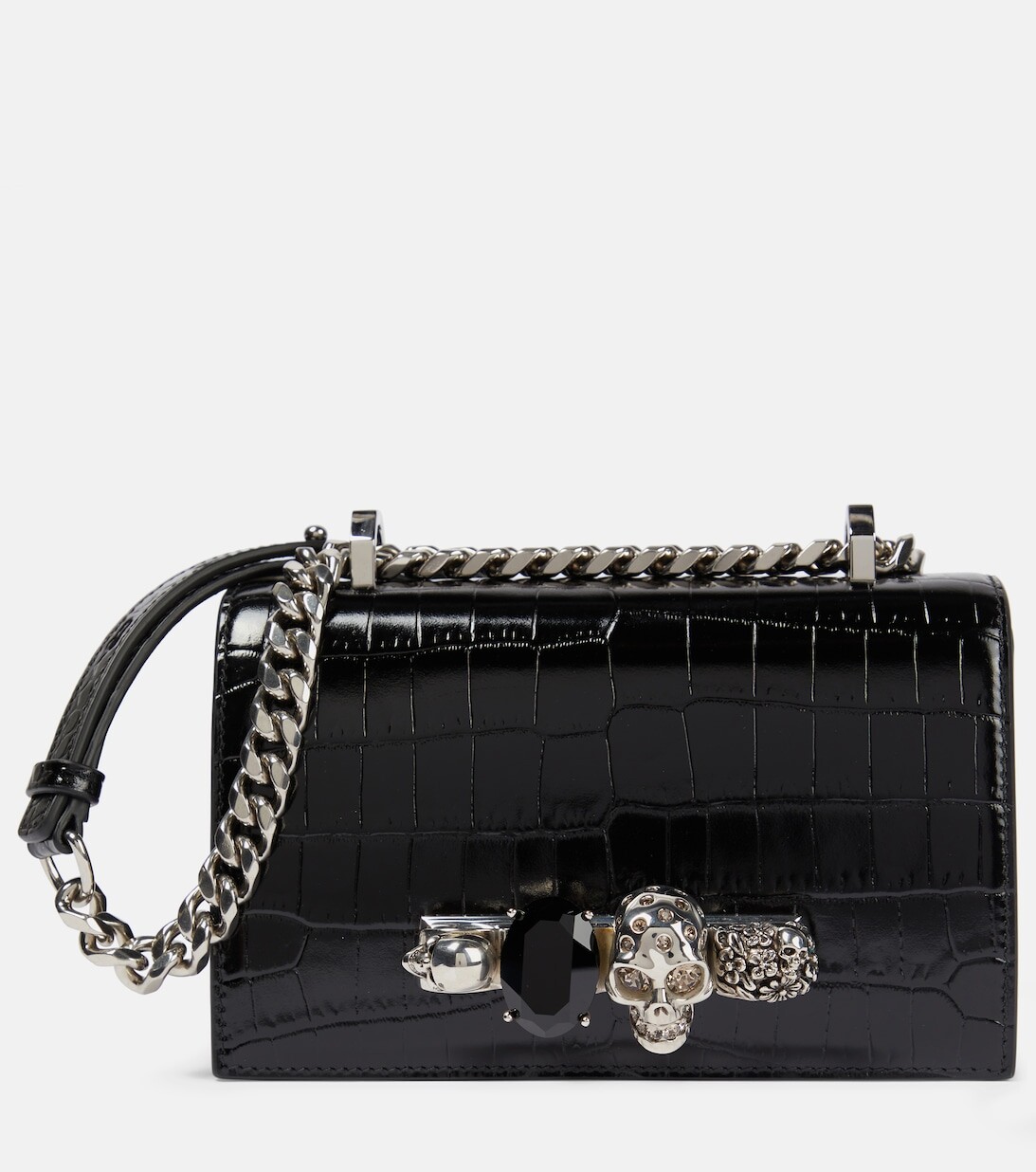 Jeweled Satchel Маленькая кожаная сумка через плечо Alexander McQueen, черный
Jeweled Satchel Маленькая кожаная сумка через плечо Alexander McQueen, черный