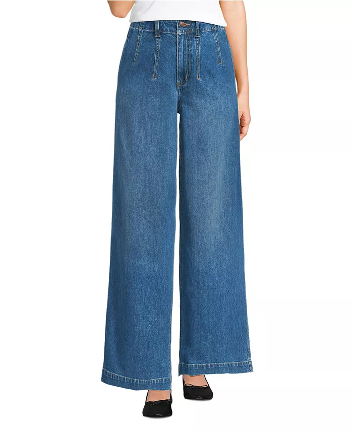 Женские мягкие джинсовые брюки с высокой талией и широкими штанинами, с отделкой сверху Lands' End, синий
Женские мягкие джинсовые брюки с высокой талией и широкими штанинами, с отделкой сверху Lands' End, синий