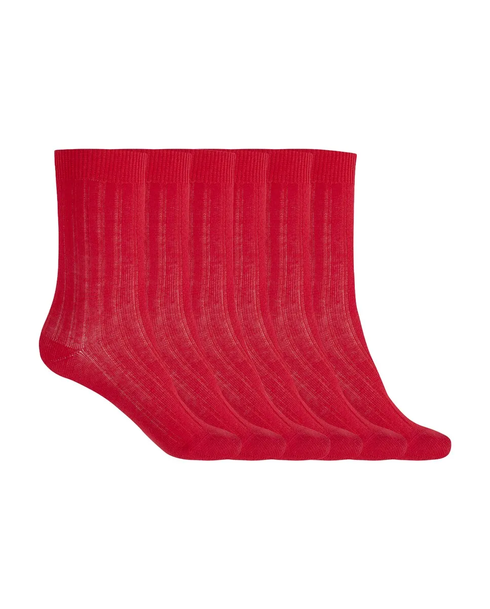 Набор из 6 пар хлопковых носков в рубчик Basix Punto Blanco, красный
Набор из 6 пар хлопковых носков в рубчик Basix Punto Blanco, красный