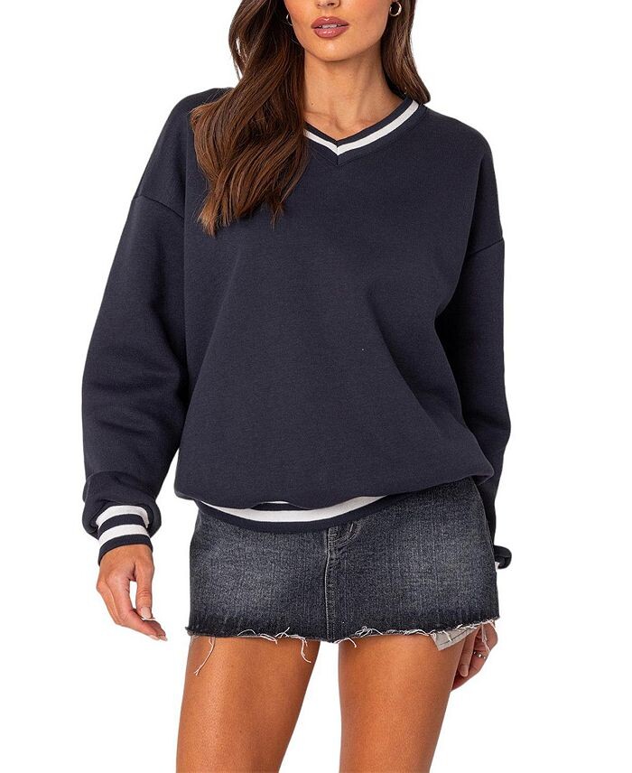 Толстовка оверсайз с V-образным вырезом Edikted Caryn, синий
Толстовка оверсайз с V-образным вырезом Edikted Caryn, синий