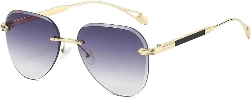 Женские солнцезащитные очки без оправы овальной формы с градиентным переходом, модные, роскошные, в стиле панк, мужские, с защитой от УФ-излучения UV400 TOIPASTN, Golden Grey
Женские солнцезащитные очки без оправы овальной формы с градиентным переходом, модные, роскошные, в стиле панк, мужские, с защитой от УФ-излучения UV400 TOIPASTN, Golden Grey