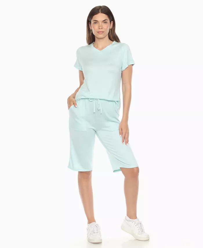 Женский комплект с коротким рукавом и капри для дома White Mark, синий
Женский комплект с коротким рукавом и капри для дома White Mark, синий