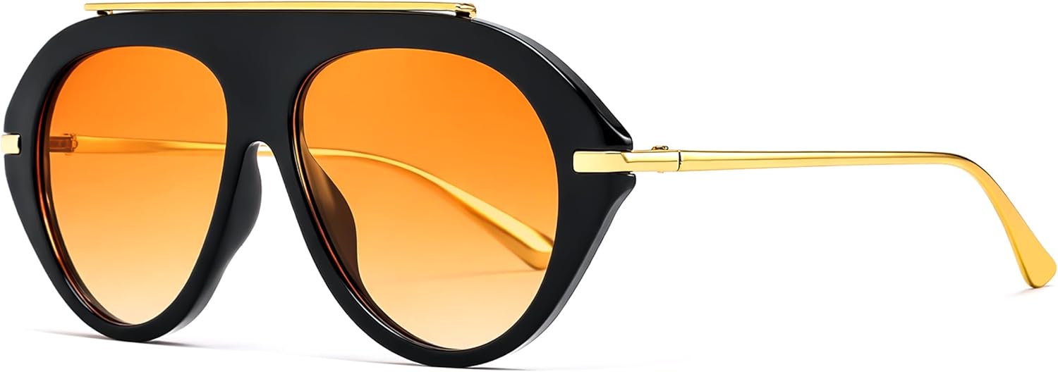 Солнцезащитные очки-авиаторы FEISEDY в стиле ретро для женщин и мужчин, модные, увеличенного размера, в винтажном стиле 70-х, металлические, артикул B0408, Black Frame Orange Lens
Солнцезащитные очки-авиаторы FEISEDY в стиле ретро для женщин и мужчин, модные, увеличенного размера, в винтажном стиле 70-х, металлические, артикул B0408, Black Frame Orange Lens