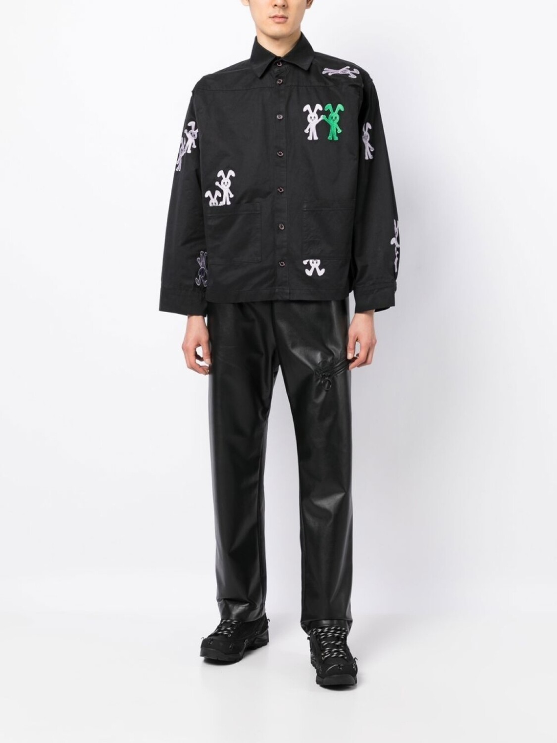 Natasha Zinko рубашка с вышивкой, черный 
Natasha Zinko рубашка с вышивкой, черный