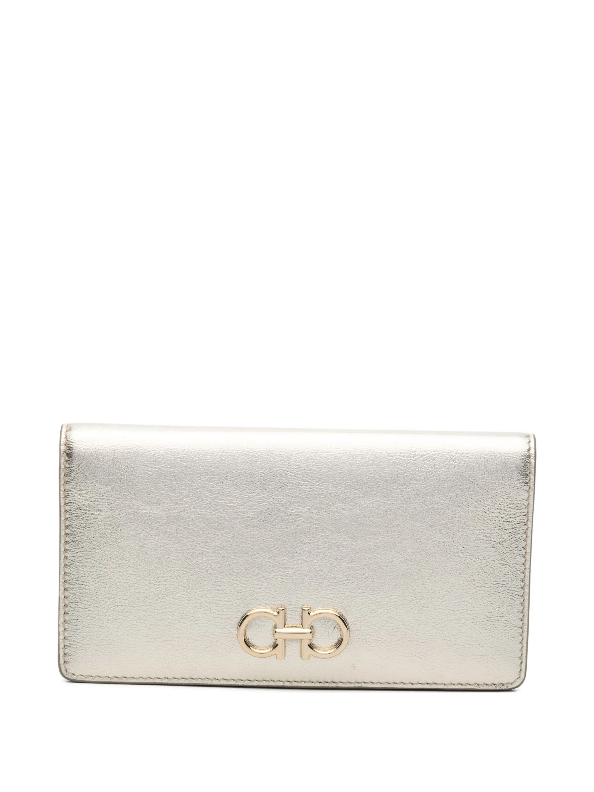 Кошелек на молнии с декором Gancini Ferragamo, золотистый
Кошелек на молнии с декором Gancini Ferragamo, золотистый