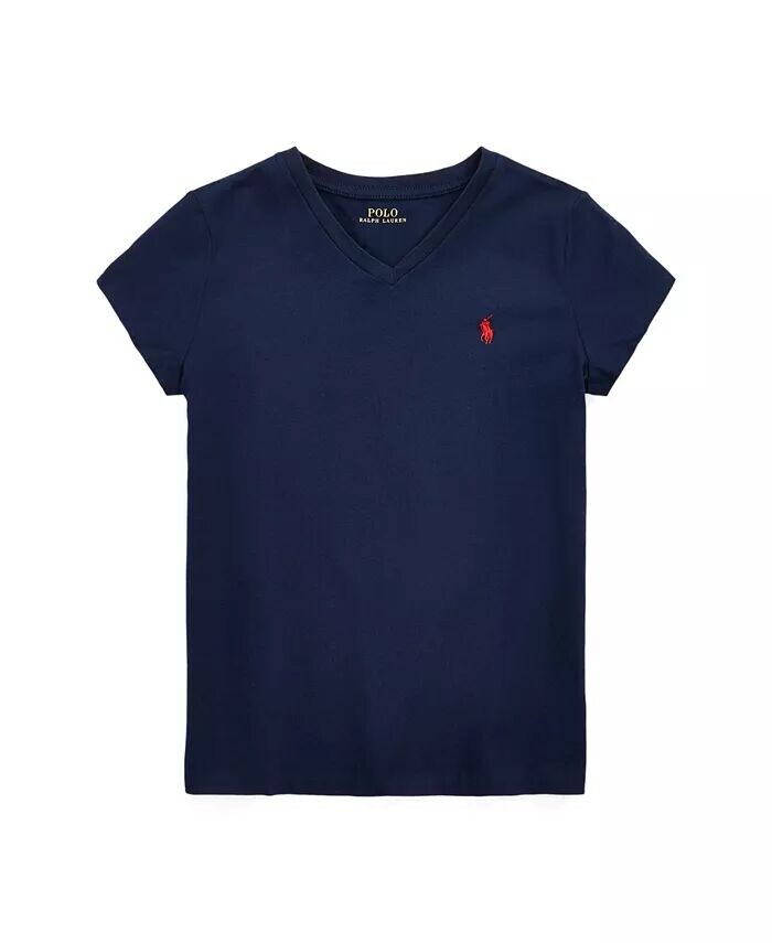 Футболка из хлопкового джерси с v-образным вырезом для больших девочек Polo Ralph Lauren, синий
Футболка из хлопкового джерси с v-образным вырезом для больших девочек Polo Ralph Lauren, синий