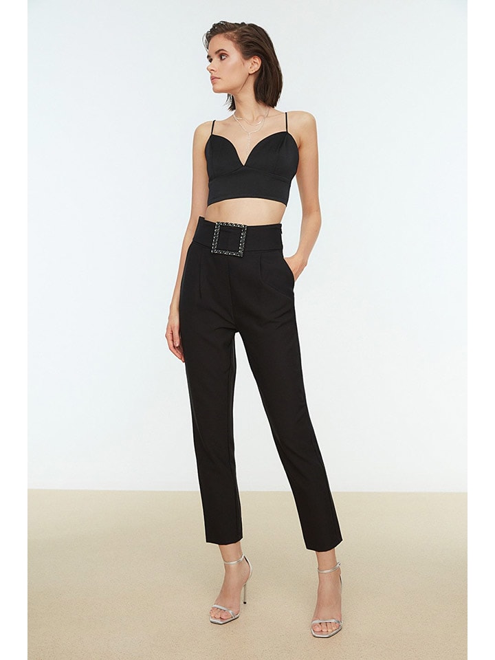 Тканевые брюки trendyol, черный
Тканевые брюки trendyol, черный