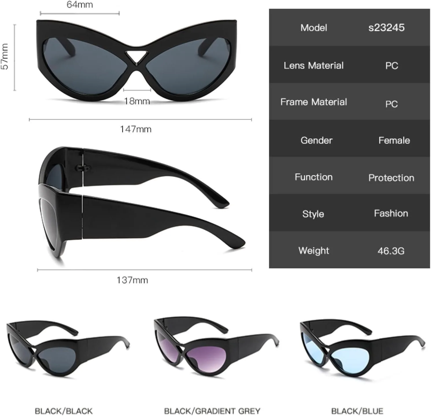 Модные, стильные, оригинальные ретро-солнцезащитные очки в форме «кошачий глаз» для женщин с широкими штанинами, с защитой от УФ-излучения UV400 TVTBBVV, Silver
Модные, стильные, оригинальные ретро-солнцезащитные очки в форме «кошачий глаз» для женщин с широкими штанинами, с защитой от УФ-излучения UV400 TVTBBVV, Silver