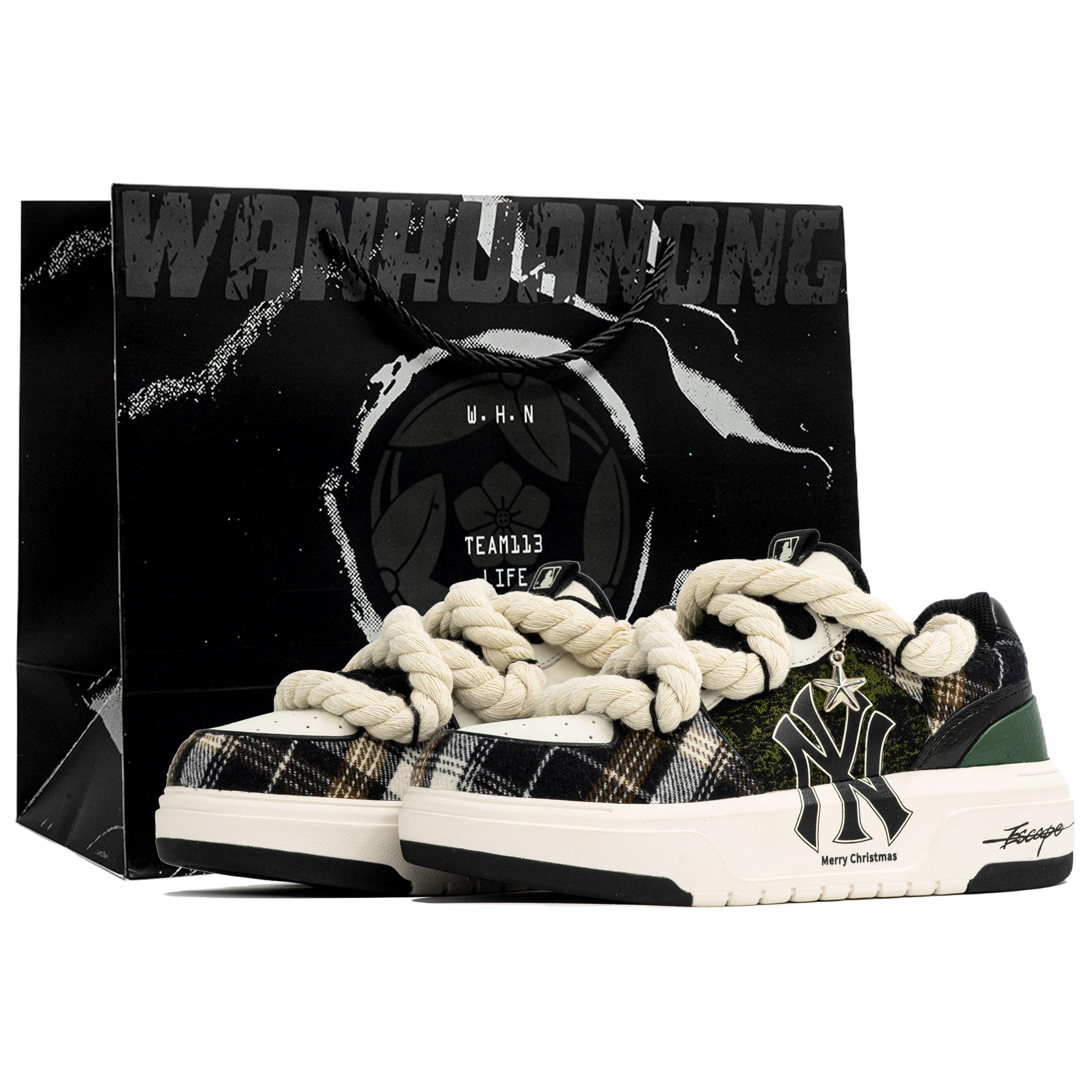 Унисекс скейтбордские кеды Chunky Liner Wan Hua Nong, Dong Meng, Shopping Bag с износостойким низким верхом MLB, черный/зеленый
Унисекс скейтбордские кеды Chunky Liner Wan Hua Nong, Dong Meng, Shopping Bag с износостойким низким верхом MLB, черный/зеленый