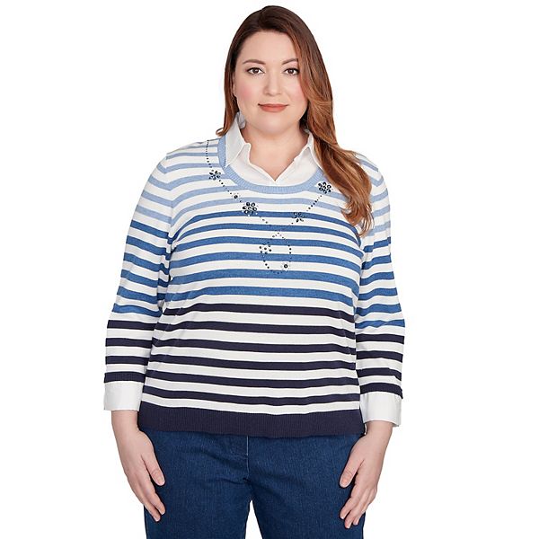 Свитер Plus size ombre stripe two-in-one Alfred Dunner, Navy
Свитер Plus size ombre stripe two-in-one Alfred Dunner, Navy