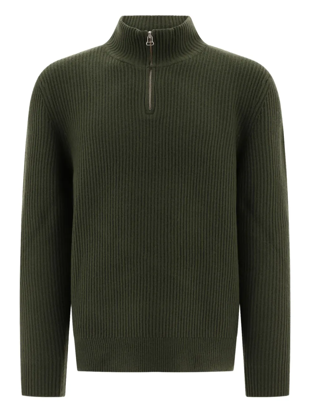 Ребристый свитер с застежкой-молнией на воротнике A.P.C., зеленый
Ребристый свитер с застежкой-молнией на воротнике A.P.C., зеленый