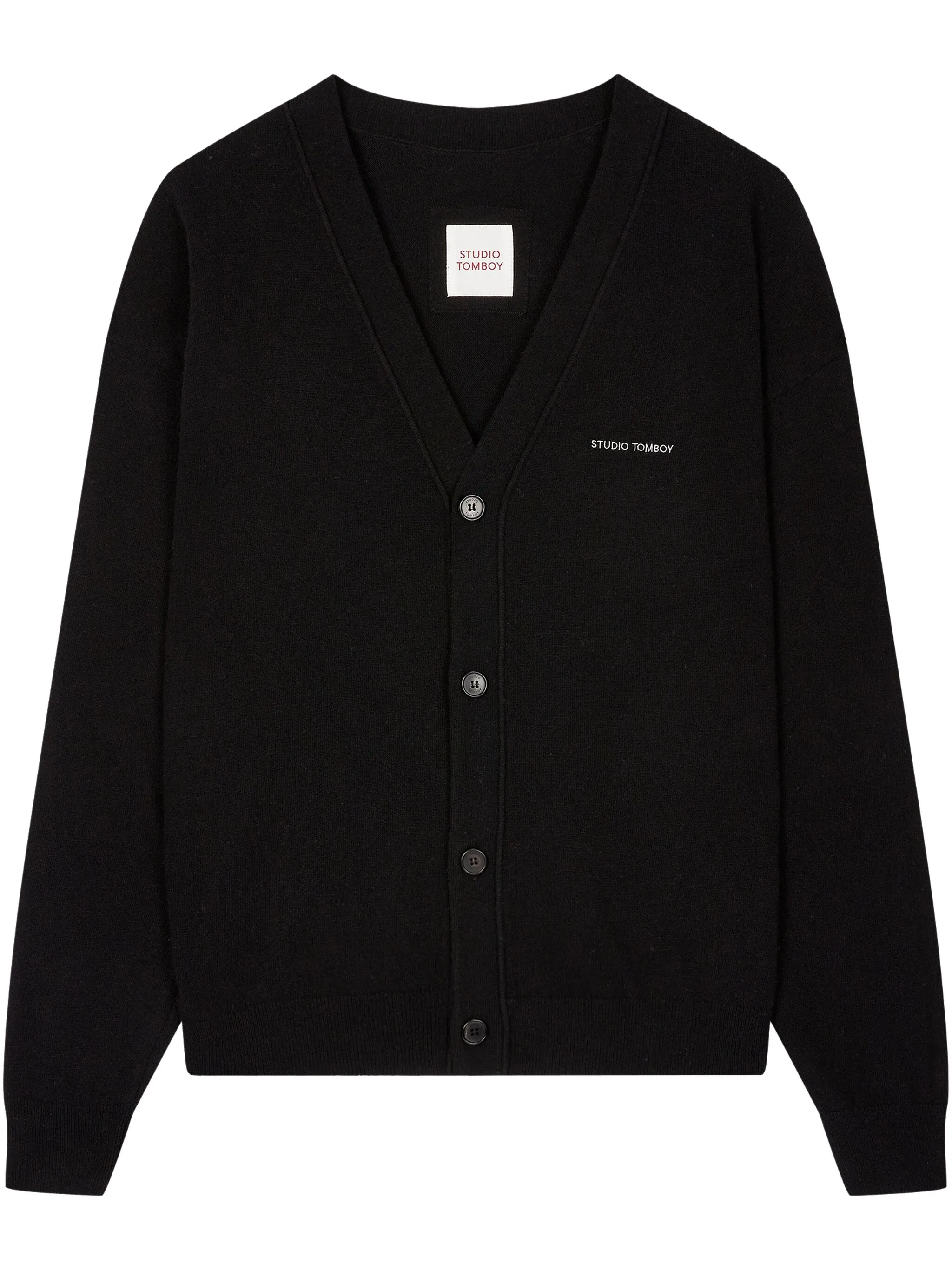 Кардиган с V-образным вырезом Studio Tomboy, черный
Кардиган с V-образным вырезом Studio Tomboy, черный