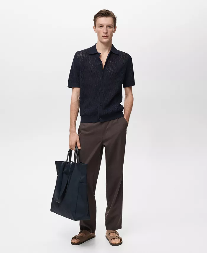 Мужская ажурная вязаная хлопковая рубашка MANGO, синий
Мужская ажурная вязаная хлопковая рубашка MANGO, синий